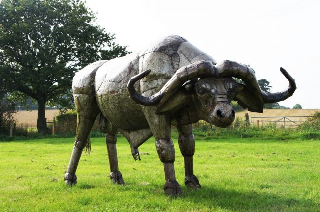 "Southern Saharan Cape” Buffalo Garden Sculpture 