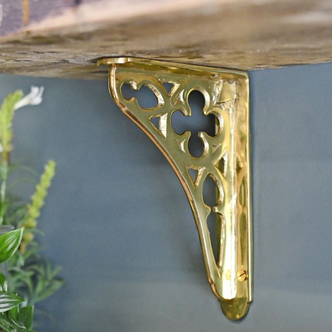Polished Brass Coalbrookdale iconic shelf bracket Polished Brass Coalbrookdale iconic shelf bracket