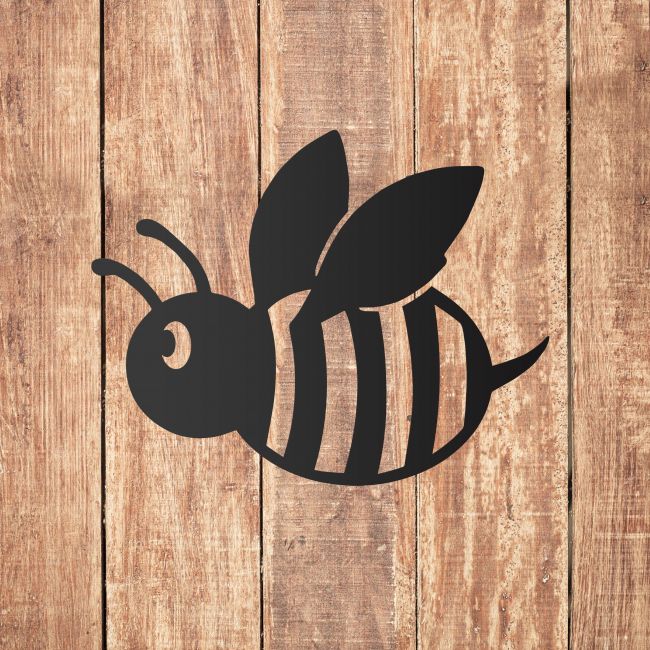 Black "Cartoon Bee" Wall Art