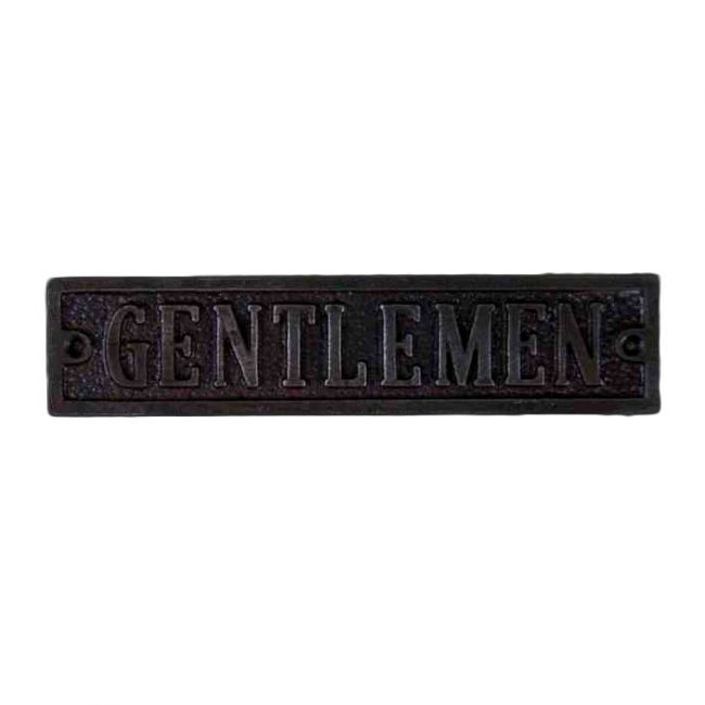Cast Iron "Gentlemen" Sign Cast Iron "Gentlemen" Sign