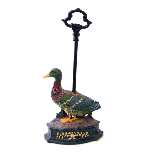Cast Iron Duck Door Stop in a Hand Painted Finish Cast Iron Duck Door Stop in a Hand Painted Finish