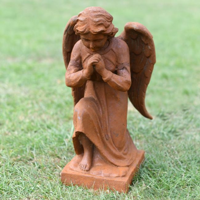 Cast Iron Praying Angel Sculpture Cast Iron Praying Angel Sculpture
