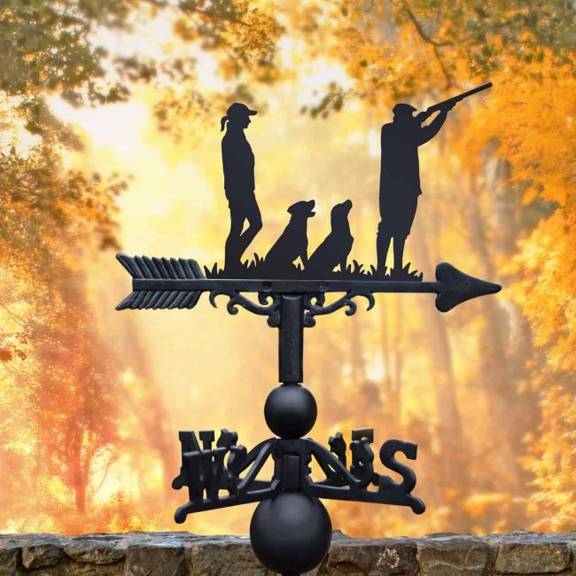 Cast Iron & Steel "Labrador Pair with Couple" Game Season Weathervane Cast Iron & Steel "Labrador Pair with Couple" Game Season Weathervane