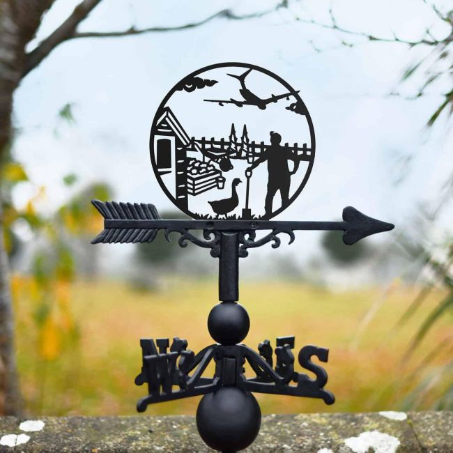 Cast Iron & Steel "Summer Skies" Gardening Weathervane Cast Iron & Steel "Summer Skies" Gardening Weathervane