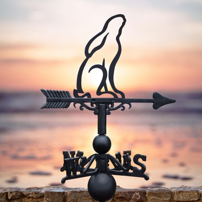 Cast Iron & Steel "Contemporary" Gazing Hare Weathervane Cast Iron & Steel "Contemporary" Gazing Hare Weathervane