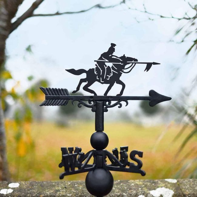 Cast Iron & Steel Crimean War British Lancer Cavalry Weathervane Cast Iron & Steel Crimean War British Lancer Cavalry Weathervane