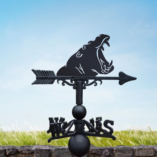 Cast Iron & Steel Hippo Head Weathervane Cast Iron & Steel Hippo Head Weathervane