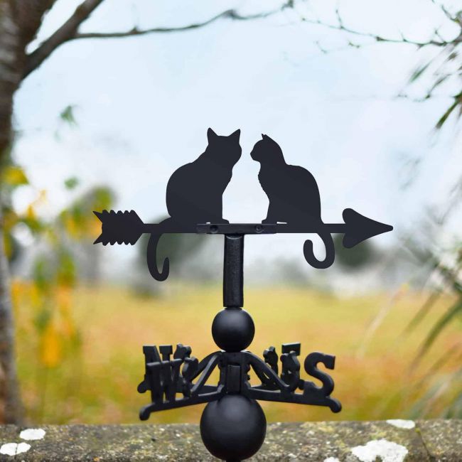 Cast Iron & Steel Pair of Cats Weathervane Cast Iron & Steel Pair of Cats Weathervane
