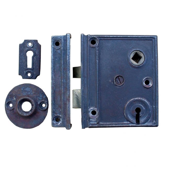 Vertical Style Rim Lock in Cast Iron 