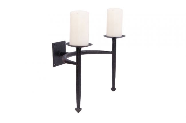 Blacksmith Style Cast Iron Wall Sconce Candle Holder
