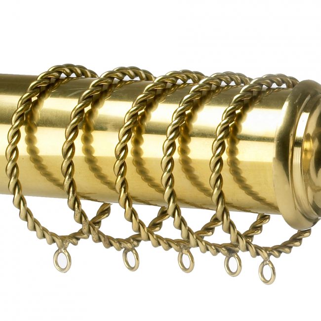 Rope twist design curtain ring on rail Rope twist design curtain ring on rail