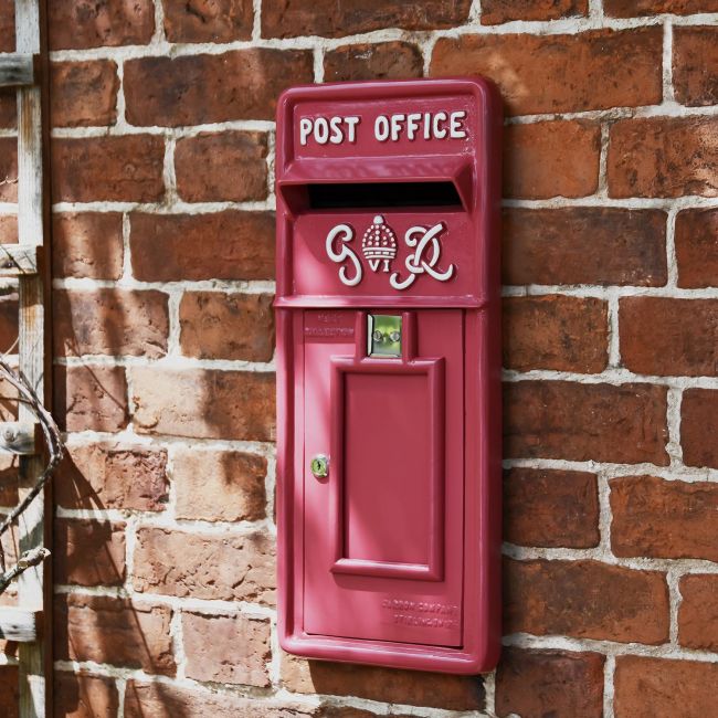 King George Rex Post Box Front - Cherry Red King George Rex Post Box Front - Cherry Red