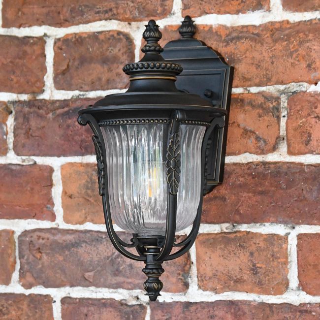 "Christleton" Bronze Wall Mounted Porch Light in Situ on a Brick Wall
