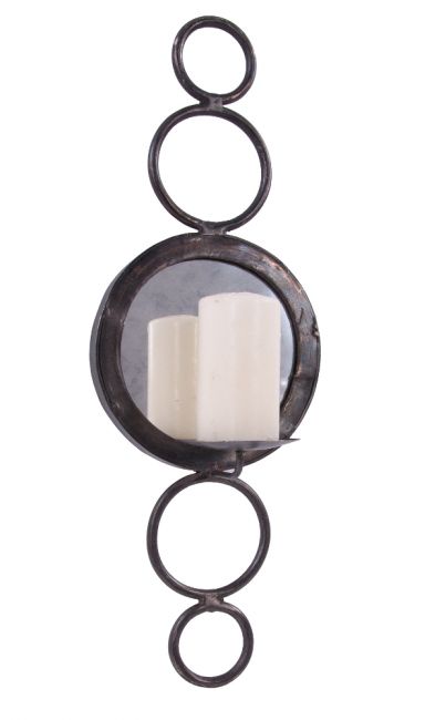 "Hempstead Court" Circular Design Mirror Candle Holder "Hempstead Court" Circular Design Mirror Candle Holder
