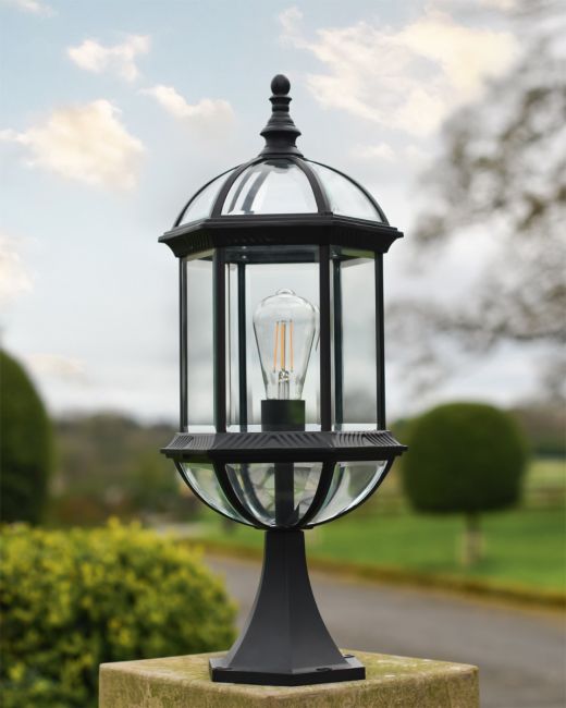Glass Dome Pillar Light Glass Dome Pillar Light