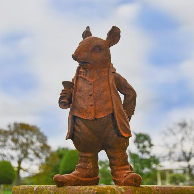 Cast Iron Mouse in Suit Sculpture Cast Iron Mouse in Suit Sculpture