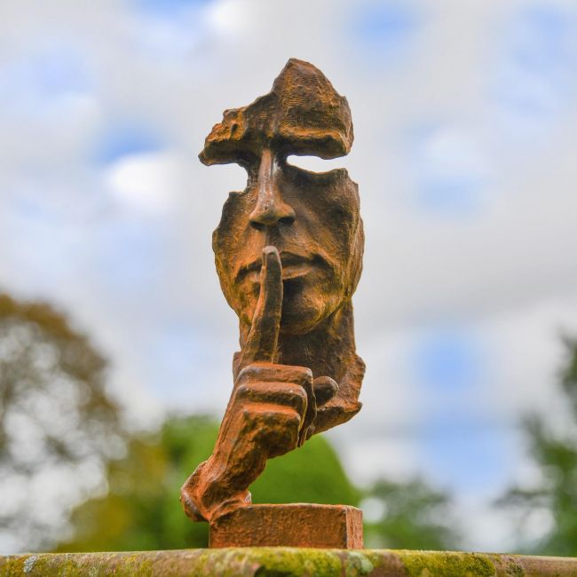 Rustic Cast Iron Abstract "Silencer" Sculpture Rustic Cast Iron Abstract "Silencer" Sculpture