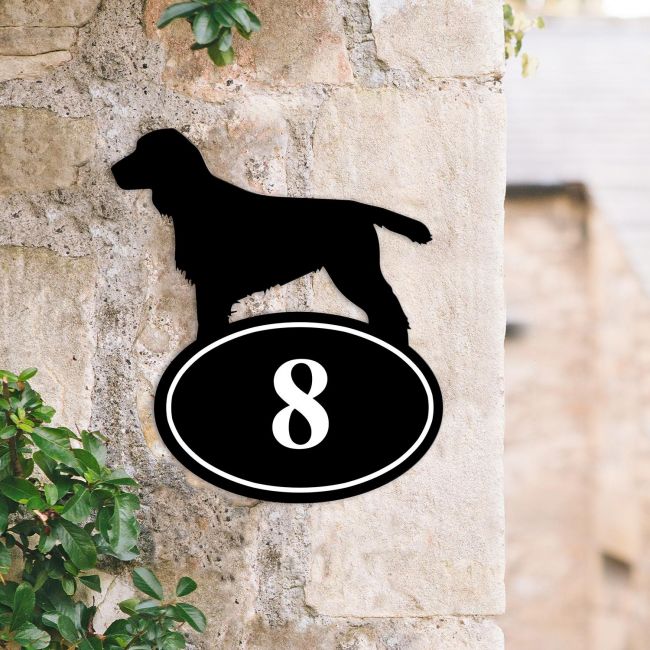 Cocker Spaniel Iron House Number Sign Created Out of Iron Cocker Spaniel Iron House Number Sign Created Out of Iron