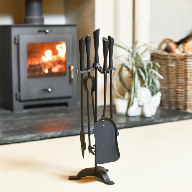 Contemporary Brushed Steel Companion Set In Situ Contemporary Brushed Steel Companion Set In Situ