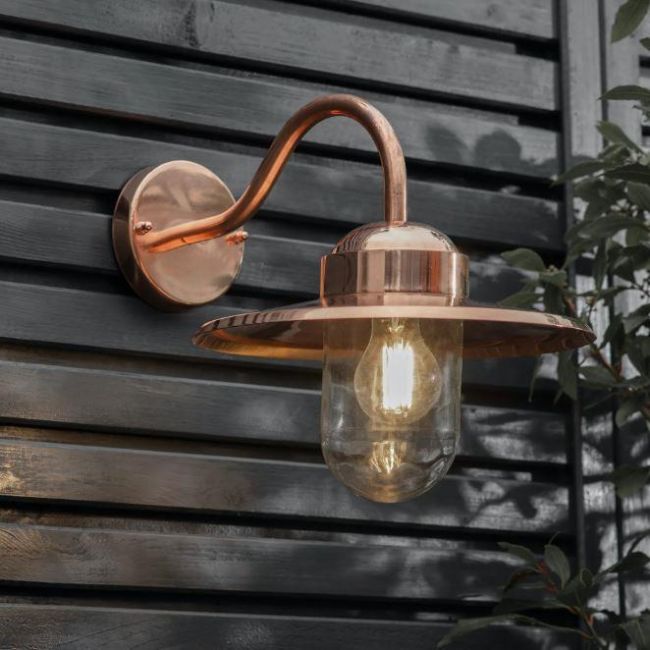 Contemporary Copper Barn Wall Light in Situ Contemporary Copper Barn Wall Light in Situ