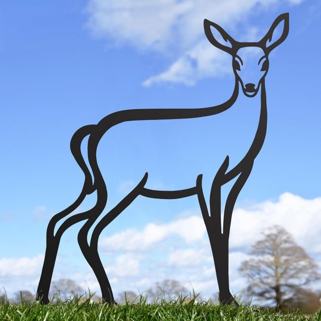 Black Contemporary Doe Iron Silhouette in Situ