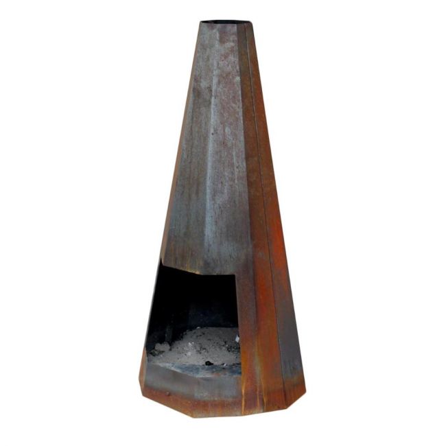 Contemporary Chiminea in a Hexagonal Design Contemporary Chiminea in a Hexagonal Design