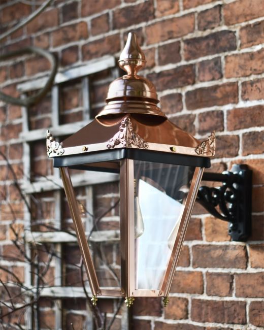 Copper "Sunningdale" Lantern Ornate Wall Bracket Copper "Sunningdale" Lantern Ornate Wall Bracket