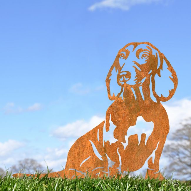 Staffordshire Bull Terrier Silhouette on Display in the Garden Staffordshire Bull Terrier Silhouette on Display in the Garden