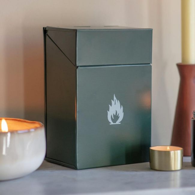 Firelighter Box in a Dark Green Finish Firelighter Box in a Dark Green Finish
