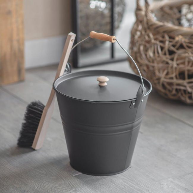Fireside Bucket in a Dark Grey Finish Fireside Bucket in a Dark Grey Finish