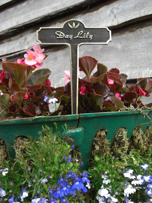 Day Lily Brass Garden Plant Marker Day Lily Brass Garden Plant Marker
