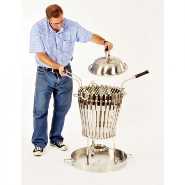 "Deluxe Vulcan" Log burner & BBQ in Stainless Steel "Deluxe Vulcan" Log burner & BBQ in Stainless Steel
