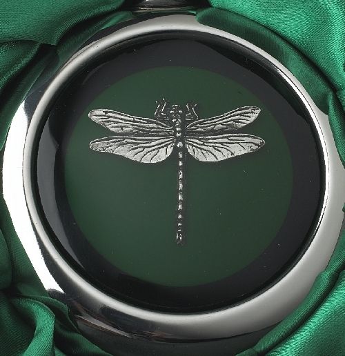 Close-up of the Dragonfly Design on the Whiskey Flask Close-up of the Dragonfly Design on the Whiskey Flask