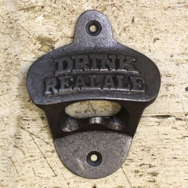 Iron Bottle Opener With "Drink Real Ale" Design Iron Bottle Opener With "Drink Real Ale" Design