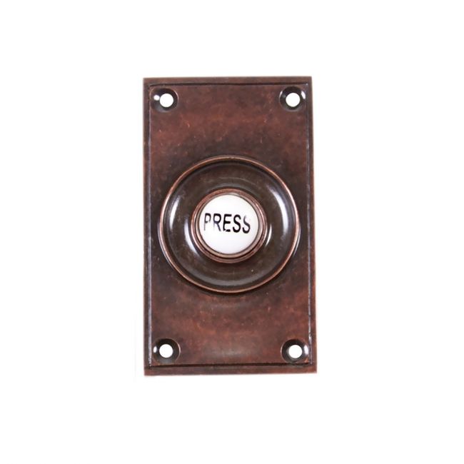 "Eddison Hall" Antique Bronze Wide Bell Push "Eddison Hall" Antique Bronze Wide Bell Push