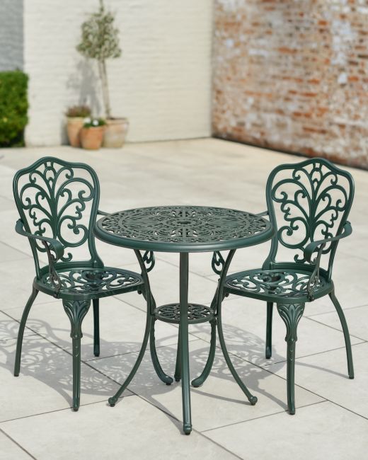 Emerald Green "Harlington" Two Seater Garden Table & Chairs Set Emerald Green "Harlington" Two Seater Garden Table & Chairs Set