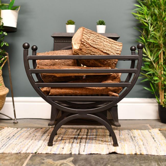 "The Mondrian" Curved Fire Basket in Situ Next to the Fireplace "The Mondrian" Curved Fire Basket in Situ Next to the Fireplace