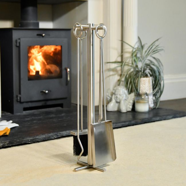 "Carter Bridge" Large Brushed Steel Companion Set 64cm "Carter Bridge" Large Brushed Steel Companion Set 64cm