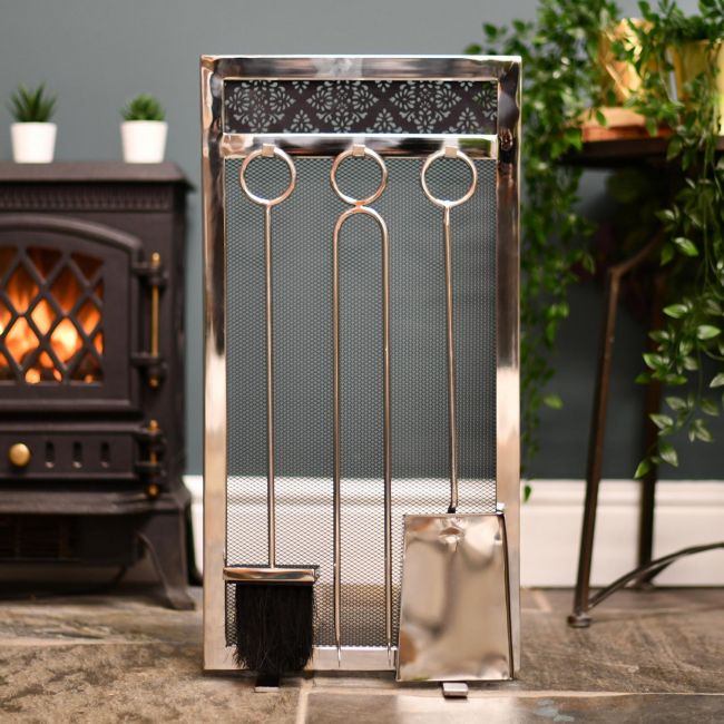 “Highburn House” Stainless Steel Companion Set 66cm