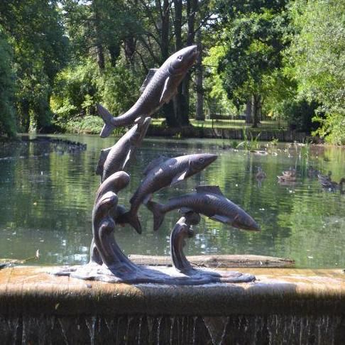 Jumping Fish Sculpture Sculpture in Situ in a Lake Jumping Fish Sculpture Sculpture in Situ in a Lake