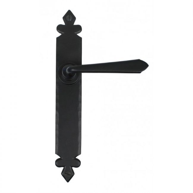 Fitzgerald Black Tudor Sprung Lever Latch Set Finished In Black Fitzgerald Black Tudor Sprung Lever Latch Set Finished In Black