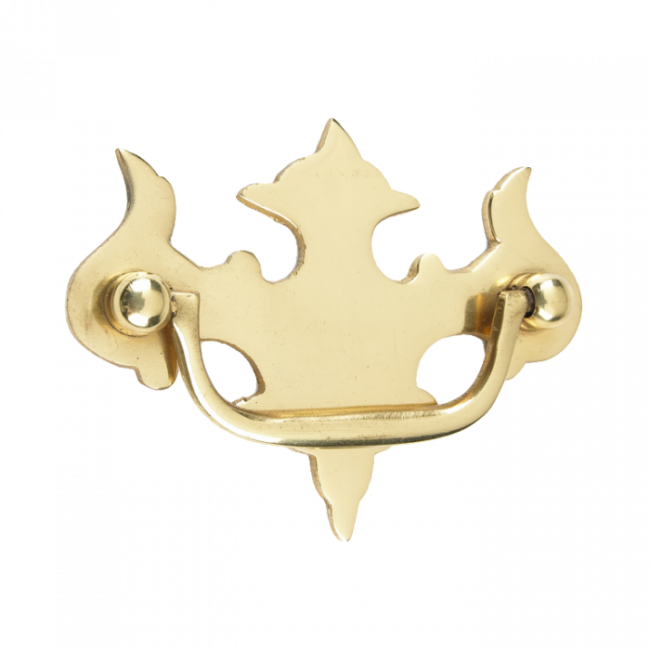 Fleur-De-Lys Polished Brass Cabinet Handle