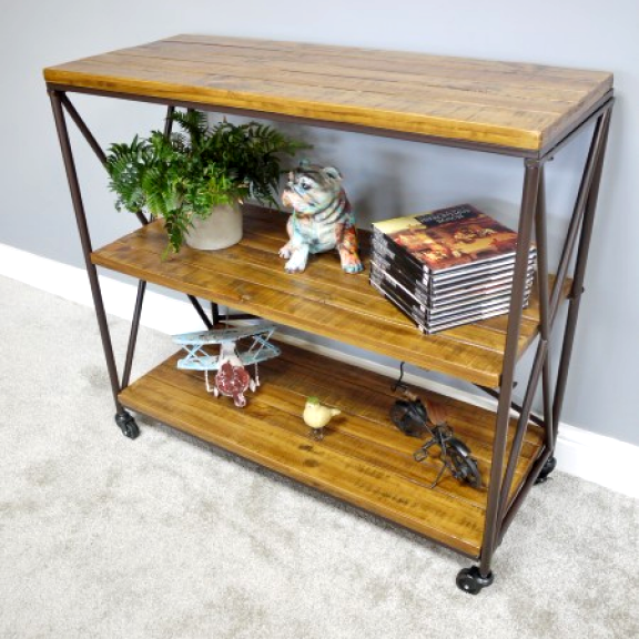 Three Tier Floor Standing Shelves in Situ