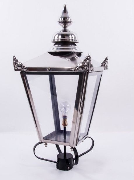 Polished Nickel Victorian Lantern & Custom Frog Collar Polished Nickel Victorian Lantern & Custom Frog Collar