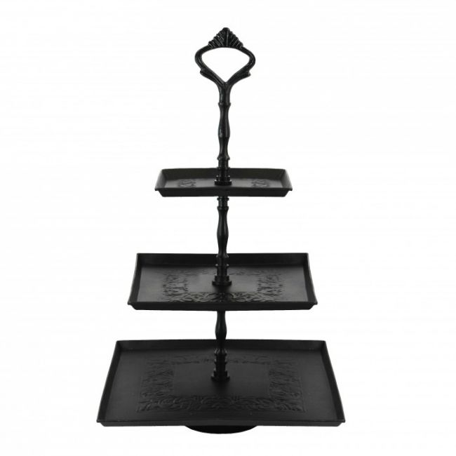 Three Tier Cake Stand in Black Three Tier Cake Stand in Black