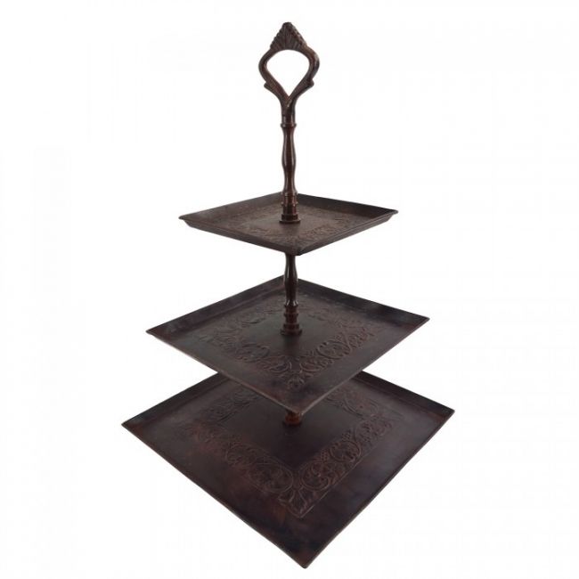 Rustic Brown Three Tier Cake Stand Rustic Brown Three Tier Cake Stand