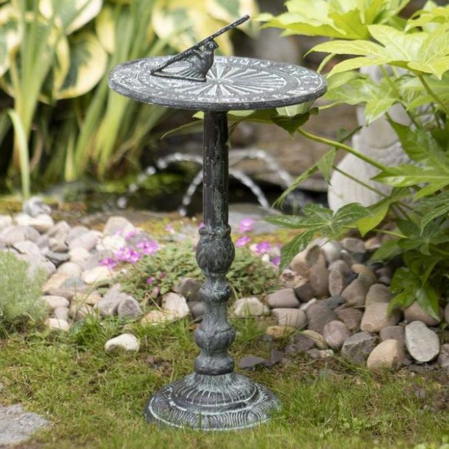 Free-Standing Verdigris Sundial & Column in Situ Free-Standing Verdigris Sundial & Column in Situ