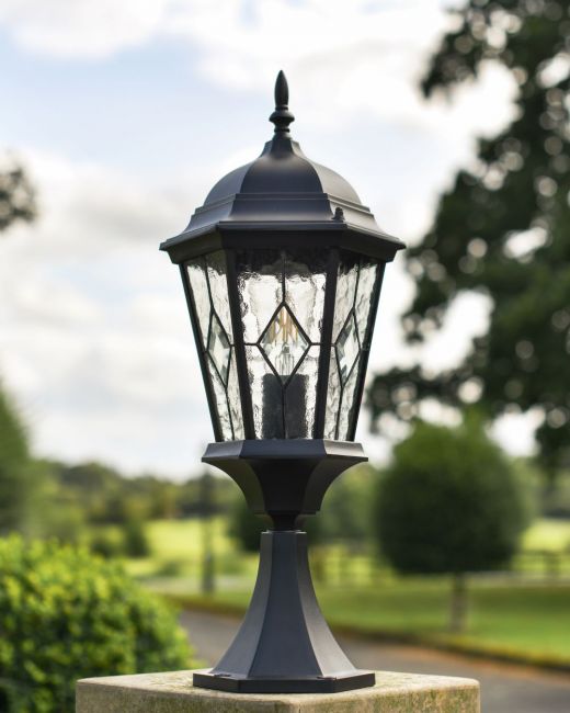 Intricate Frosted Glass Pillar Light Full image Intricate Frosted Glass Pillar Light Full image