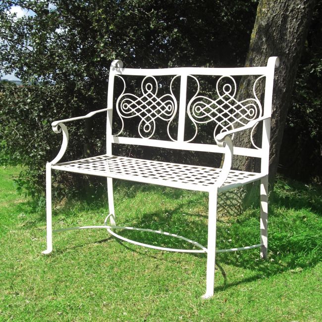 Cream Wrought Iron Garden Bench Cream Wrought Iron Garden Bench