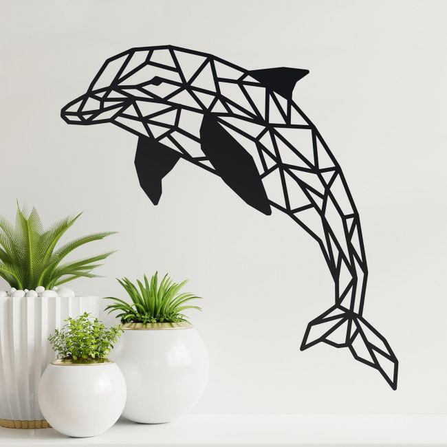 Geometric Dolphin Wall Art in Situ